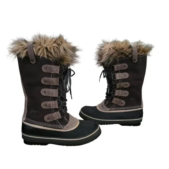 Sorel Joan of Arctic Suede Waterproof Snow Winter Lace Up Boots Gray 9 Worn Once - Picture 1 of 5